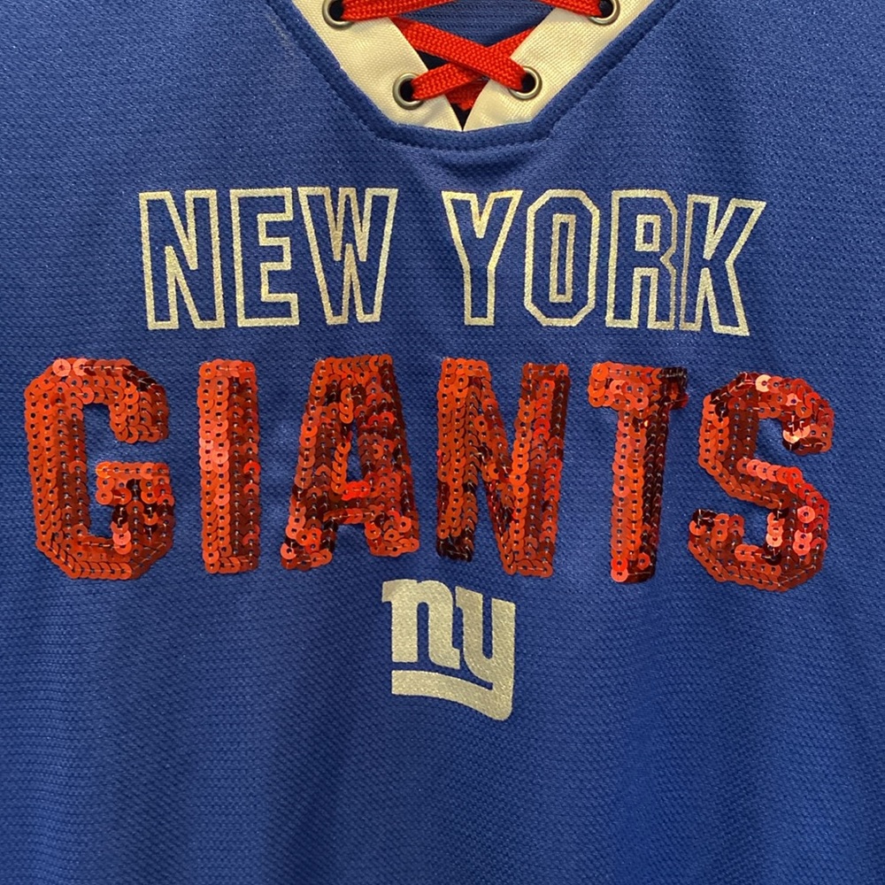 New York Giants NFL Women’s Sequined Top EUC - Picture 2 of 4